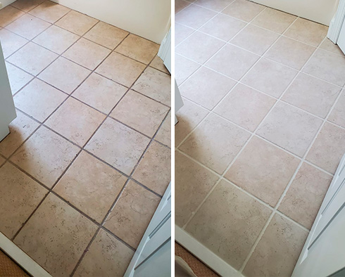 Bathroom Floor Restored by Our Tile and Grout Cleaners in Wilmington