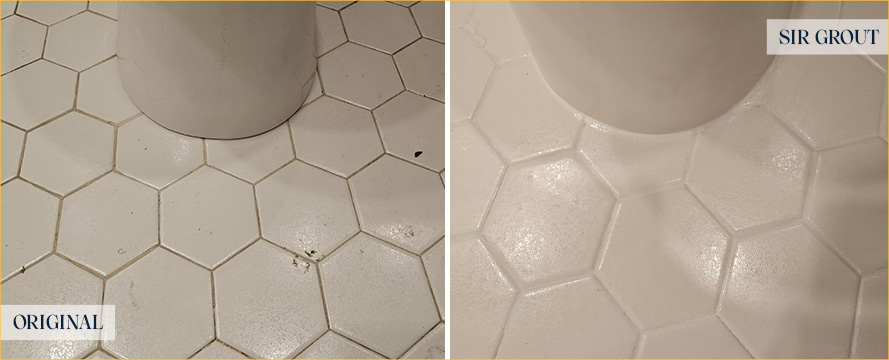 Floor Before and After a Superb Grout Sealing in Wilmington, NC