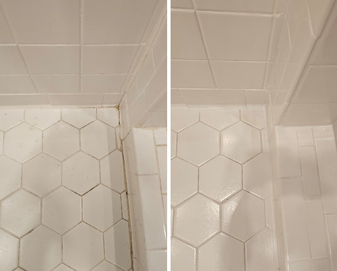 Floor Before and After a Grout Sealing in Wilmington, NC