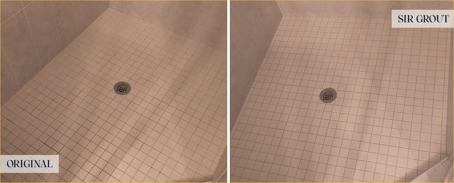 Shower Before and After an Excellent Grout Sealing in Southport, NC