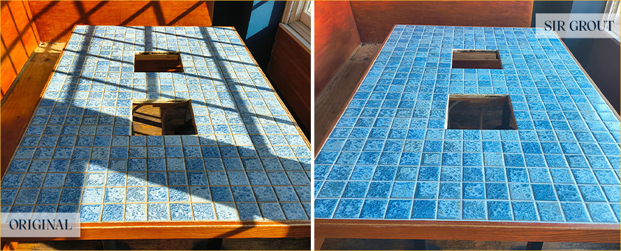 Surface Before and After a Superb Tile Cleaning in Wilmington, NC 