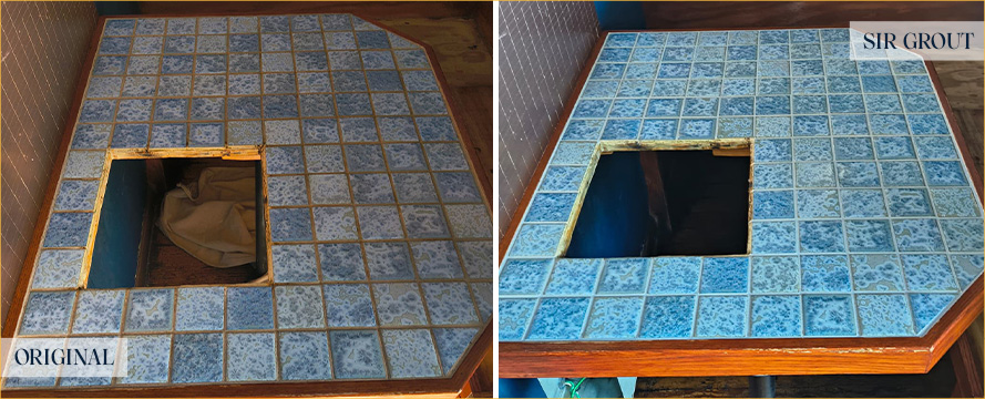 Surface Before and After a Flawless Tile Cleaning in Wilmington, NC 