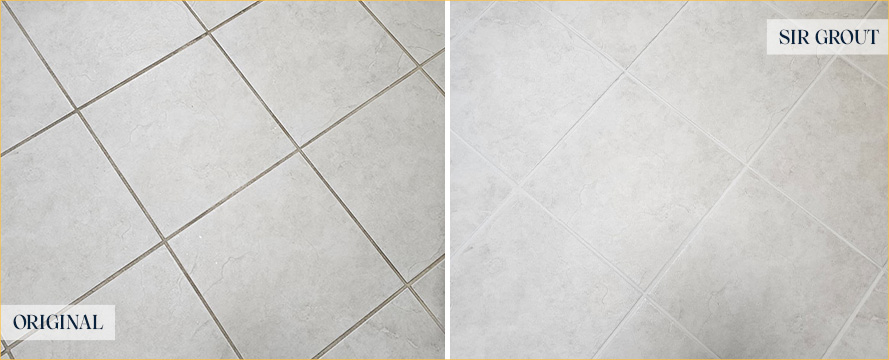 Floor Before and After an Excellent Grout Sealing in Leland, NC