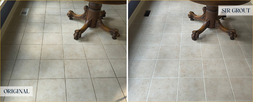 Floor Before and After a Flawless Grout Cleaning in New Bern, NC